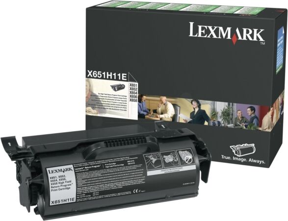 Lexmark Original Lexmark X 650 DE Toner (X651H11E) schwarz, 25.000 Seiten, 2,27 Cent pro Seite - ersetzt Tonerkartusche X651H11E für Lexmark X 650DE