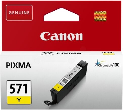 Canon Original Canon 0388 C 001 / CLI-571 Y Tintenpatrone gelb, 323 Seiten, 3,48 Cent pro Seite, Inhalt: 7 ml