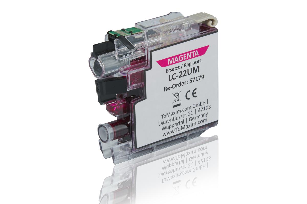 TonerPartner Kompatibel zu Brother DCP-J 785 DW Tintenpatrone (LC-22 UM) magenta, 1.300 Seiten, 0,69 Cent pro Seite, Inhalt: 15 ml von TonerPartner