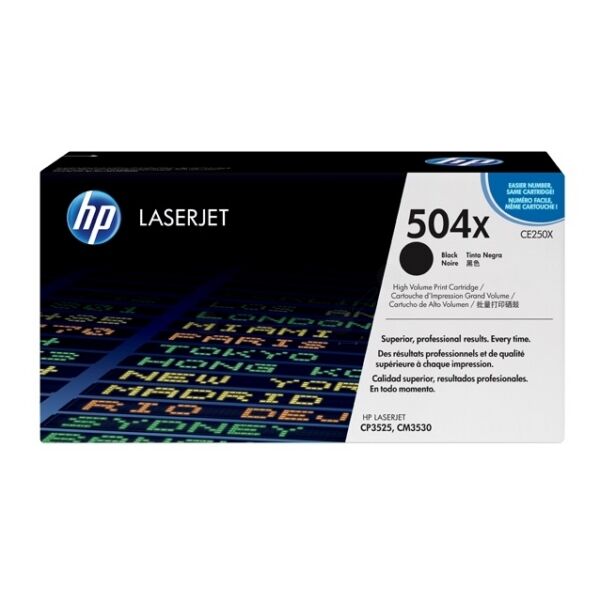 HP Original HP Color LaserJet CP 3520 Series Toner (504X / CE 250 X) schwarz, 10.500 Seiten, 1,52 Rp pro Seite