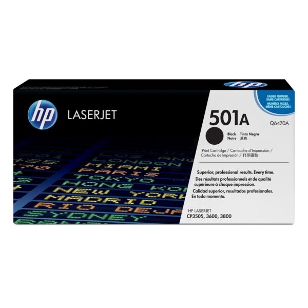 HP Original HP Color LaserJet CP 3505 N Toner (501A / Q 6470 A) schwarz, 6.000 Seiten, 2,4 Rp pro Seite