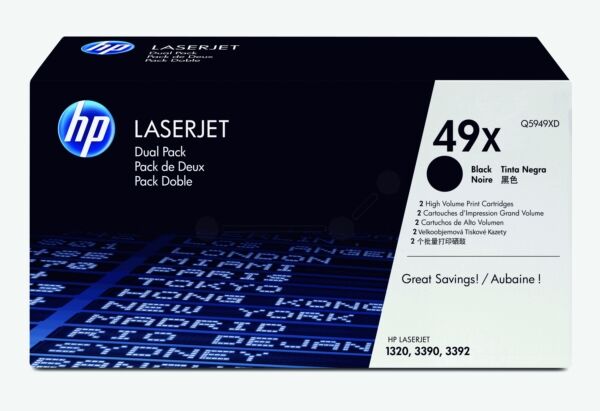 HP Kompatibel zu Canon Lasershot LBP-3360 Toner (49XD / Q 5949 XD) schwarz Multipack (2 St.), 6.000 Seiten, 5,65 Rp pro Seite von HP