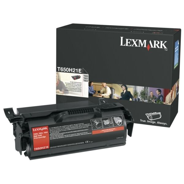 Lexmark Original Lexmark T 650 DN Toner (T650H21E) schwarz, 25.000 Seiten, 1,37 Rp pro Seite - ersetzt Tonerkartusche T650H21E für Lexmark T 650DN