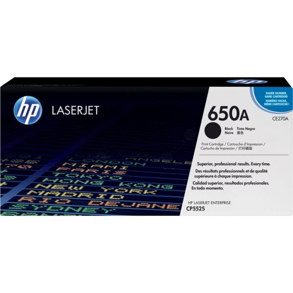 HP Original HP Color LaserJet Enterprise CP 5500 Series Toner (650A / CE 270 A) schwarz, 13.500 Seiten, 2,05 Rp pro Seite