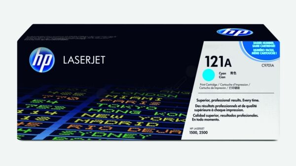 HP Original HP Color LaserJet 2500 TN Toner (121A / C 9701 A) cyan, 4.000 Seiten, 1,27 Rp pro Seite