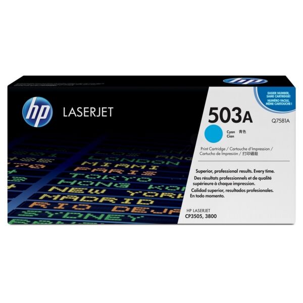 HP Original HP Color LaserJet CP 3505 N Toner (503A / Q 7581 A) cyan, 6.000 Seiten, 2,16 Rp pro Seite