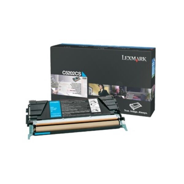 Lexmark Original Lexmark C 530 Toner (C5202CS) cyan, 1.500 Seiten, 11,21 Rp pro Seite - ersetzt Tonerkartusche C5202CS für Lexmark C530