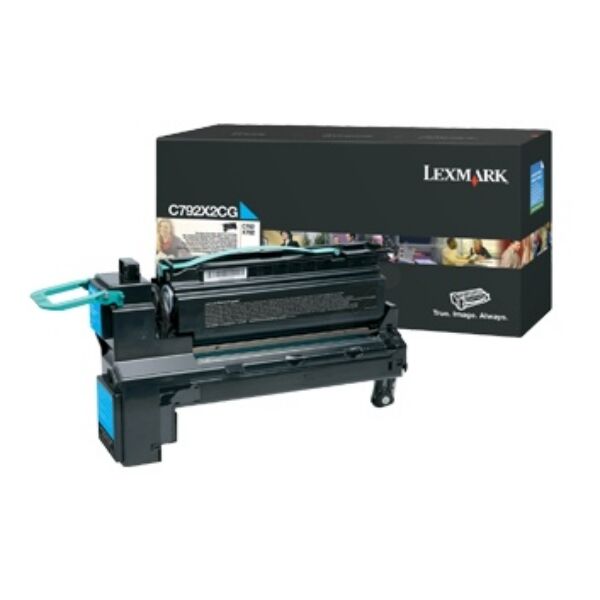 Lexmark Original Lexmark C792X2CG Toner cyan, 20.000 Seiten, 3,54 Rp pro Seite - ersetzt Lexmark C792X2CG Tonerkartusche