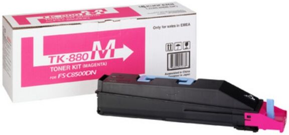 Kyocera Original Kyocera 1T02KABNL0 / TK-880 M Toner magenta, 18.000 Seiten, 2,02 Rp pro Seite - ersetzt Kyocera 1T02KABNL0 / TK880M Tonerkartusche