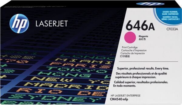 HP Original HP Color LaserJet Enterprise CM 4540 MFP Toner (646A / CF 033 A) magenta, 12.500 Seiten, 2,05 Rp pro Seite