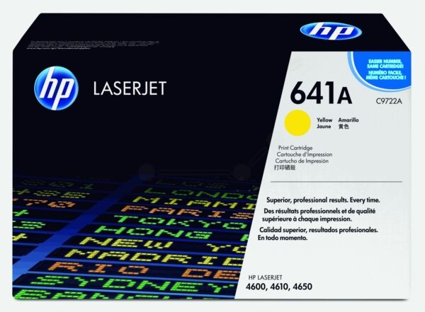 HP Original HP Color LaserJet 4610 N Toner (641A / C 9722 A) gelb, 8.000 Seiten, 1,92 Rp pro Seite