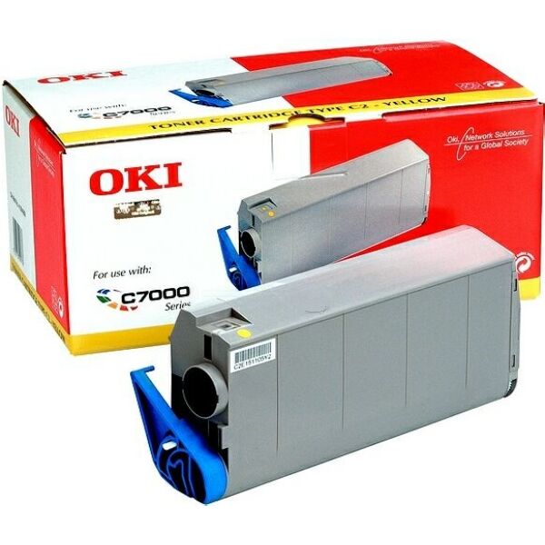 Oki Original OKI C 7500 N Toner (41963005) gelb, 10.000 Seiten, 1,29 Rp pro Seite - ersetzt Tonerkartusche 41963005 für OKI C 7500N