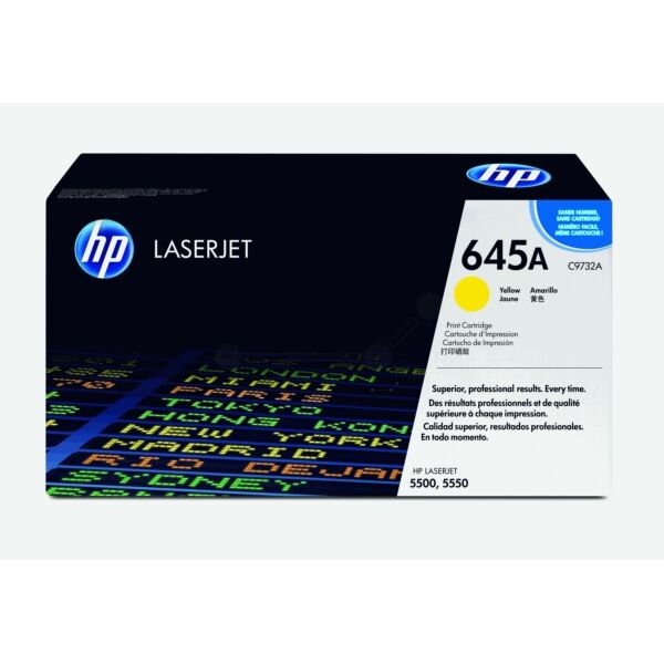 HP Original HP Color LaserJet 5500 HDN Toner (645A / C 9732 A) gelb, 12.000 Seiten, 3,54 Rp pro Seite