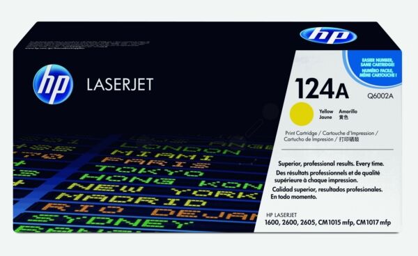 HP Original HP Color LaserJet 2605 Series Toner (124A / Q 6002 A) gelb, 2.000 Seiten, 4,7 Rp pro Seite