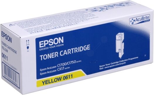 Epson Original Epson C 13 S0 50611 / 0611 Toner gelb, 1.400 Seiten, 5,4 Rp pro Seite - ersetzt Epson C13S050611 / 0611 Tonerkartusche