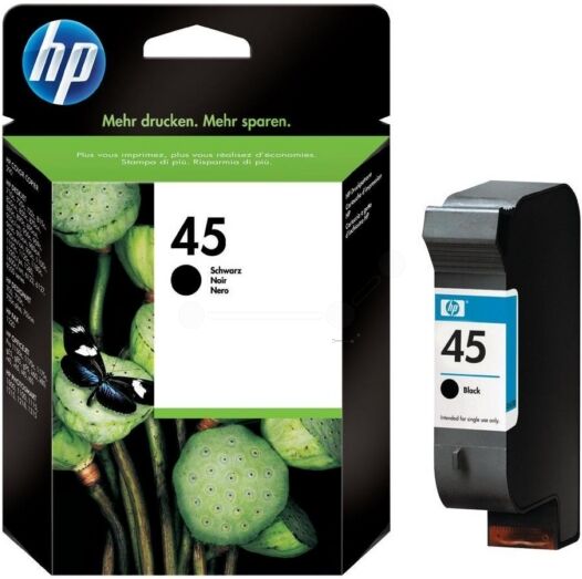 HP Original HP DeskJet 1600 Series Tintenpatrone (45 / 51645 AE) schwarz, 930 Seiten, 5,34 Rp pro Seite, Inhalt: 42 ml