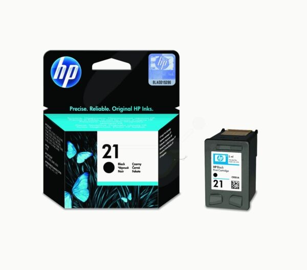 HP Original HP OfficeJet J 3680 Tintenpatrone (21 / C 9351 AE) schwarz, 190 Seiten, 12,61 Rp pro Seite, Inhalt: 5 ml