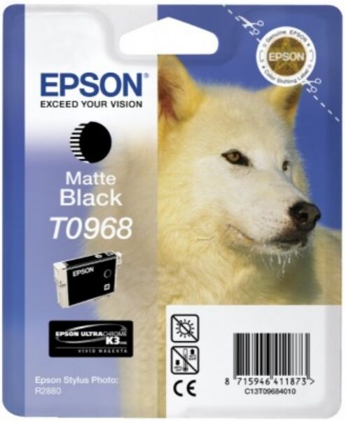 Epson Original Epson Stylus Photo R 2880 Tintenpatrone (T0968 / C 13 T 09684010) mattschwarz, 495 Seiten, 2,58 Rp pro Seite, Inhalt: 11 ml