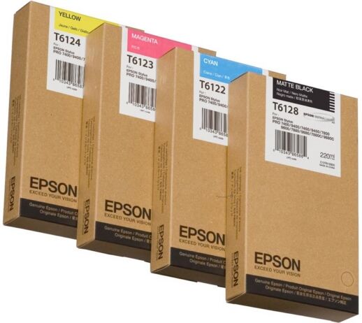 Epson Original Epson Stylus Pro 7800 Tintenpatrone (T6128 / C 13 T 612800) mattschwarz, Inhalt: 220 ml