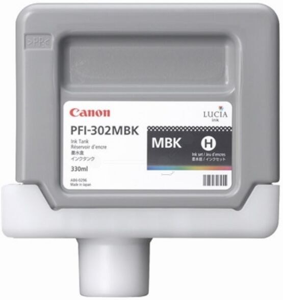 Canon Original Canon imagePROGRAF IPF 8100 Tintenpatrone (PFI-302 MBK / 2215 B 001) mattschwarz, Inhalt: 330 ml