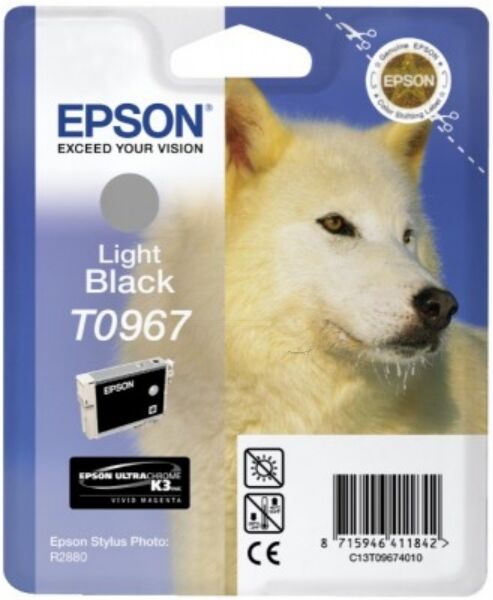 Epson Original Epson Stylus Photo R 2880 Tintenpatrone (T0967 / C 13 T 09674010) schwarz, 6.210 Seiten, 0,21 Rp pro Seite, Inhalt: 11 ml