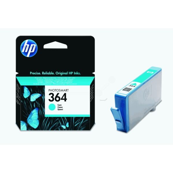 HP Original HP PhotoSmart D 7560 Tintenpatrone (364 / CB 318 EE) cyan, 300 Seiten, 3,25 Rp pro Seite, Inhalt: 3 ml