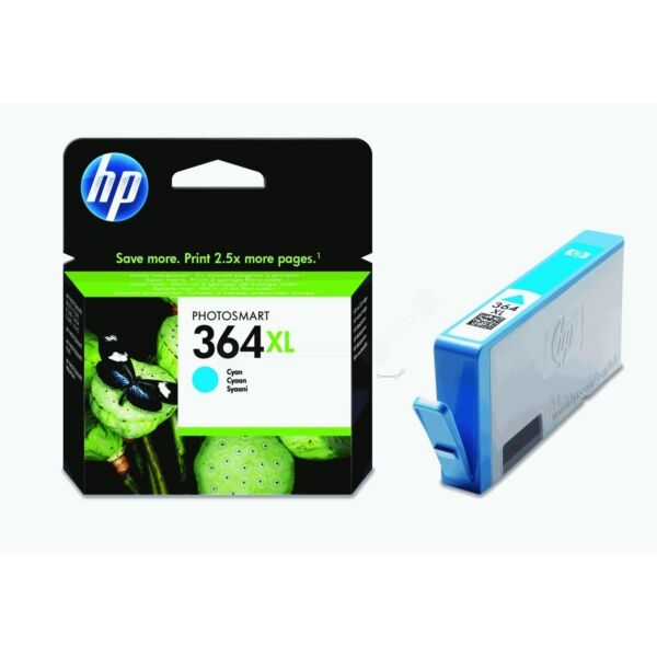 HP Original HP PhotoSmart D 5463 Tintenpatrone (364XL / CB 323 EE) cyan, 750 Seiten, 3,63 Rp pro Seite, Inhalt: 6 ml