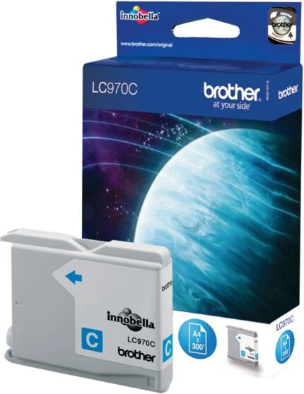 Brother Original Brother LC-970 C Tintenpatrone cyan, 300 Seiten, 3,23 Rp pro Seite, Inhalt: 8 ml - ersetzt Brother LC970C Druckerpatrone