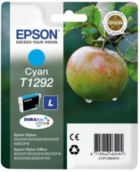 Epson Original Epson Stylus SX 420 W Tintenpatrone (T1292 / C 13 T 12924010) cyan, 460 Seiten, 3,78 Rp pro Seite, Inhalt: 7 ml