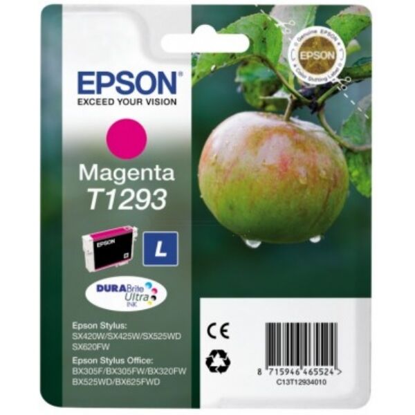 Epson Original Epson Stylus Office BX 305 F Tintenpatrone (T1293 / C 13 T 12934010) magenta, 330 Seiten, 5,27 Rp pro Seite, Inhalt: 7 ml