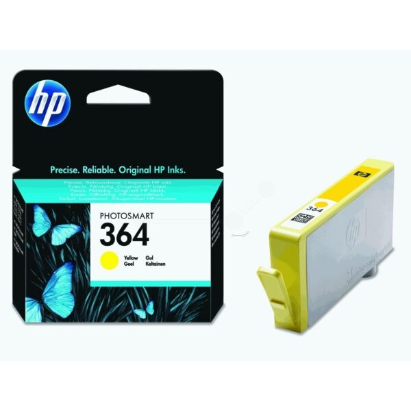 HP Original HP PhotoSmart D 5445 Tintenpatrone (364 / CB 320 EE) gelb, 300 Seiten, 3,37 Rp pro Seite, Inhalt: 3 ml