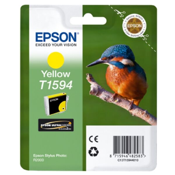 Epson Original Epson Stylus Photo R 2000 Tintenpatrone (T1594 / C 13 T 15944010) gelb, Inhalt: 17 ml