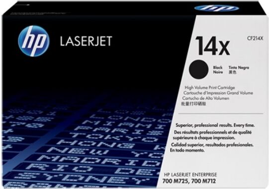 HP Original HP LaserJet Enterprise 700 MFP M 725 f Toner (14X / CF 214 X) schwarz, 17.500 Seiten, 1,38 Rp pro Seite