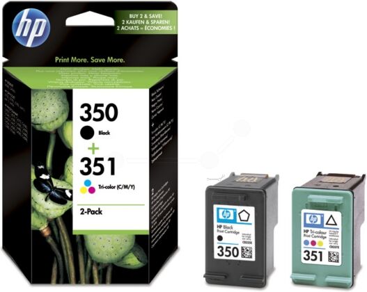 HP Original HP PhotoSmart C 4424 Tintenpatrone (350+351 / SD 412 EE) multicolor Multipack (2 St.), Inhalt: 200 pg + 170 pg