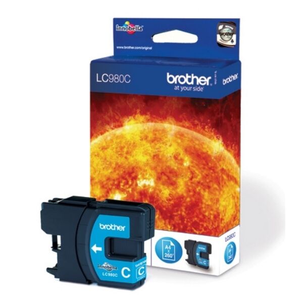 Brother Original Brother MFC-255 CW Tintenpatrone (LC-980 C) cyan, 260 Seiten, 3,37 Rp pro Seite, Inhalt: 5 ml