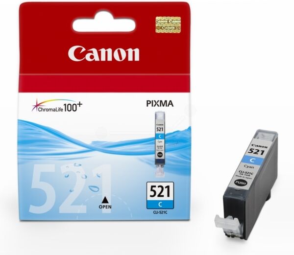 Canon Original Canon Pixma IP 3600 Tintenpatrone (CLI-521 C / 2934 B 001) cyan, 448 Seiten, 2,88 Rp pro Seite, Inhalt: 9 ml