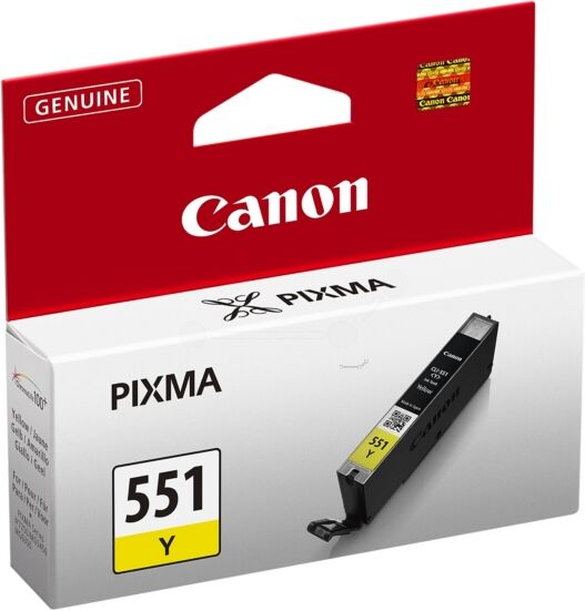 Canon Original Canon Pixma IP 7240 Tintenpatrone (CLI-551 Y / 6511 B 001) gelb, 344 Seiten, 3,56 Rp pro Seite, Inhalt: 7 ml