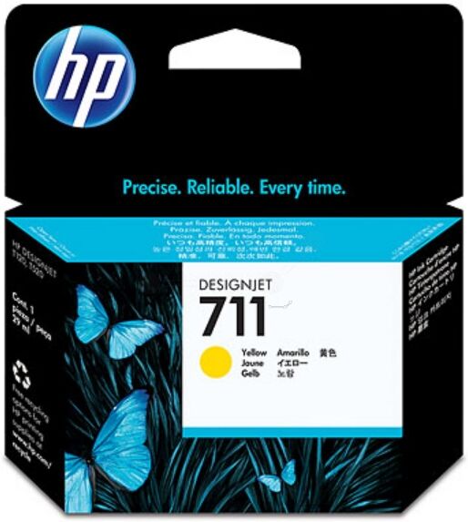 HP Original HP DesignJet T 520 24 Inch Tintenpatrone (711 / CZ 132 A) gelb, Inhalt: 29 ml