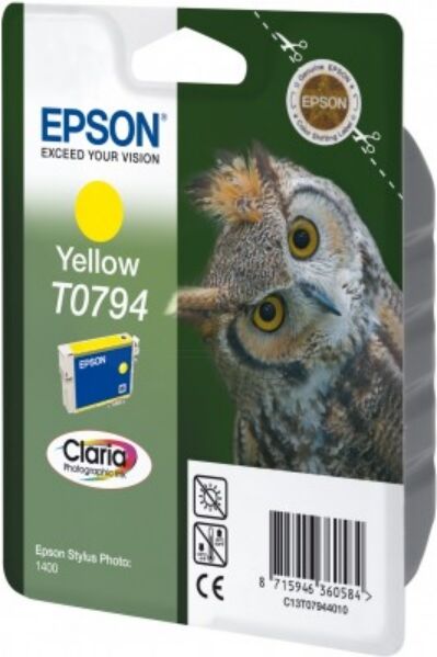 Epson Original Epson T0794 / C 13 T 07944010 Tintenpatrone gelb, 975 Seiten, 1,82 Rp pro Seite, Inhalt: 11 ml