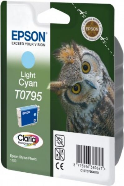 Epson Original Epson Stylus Photo PX 650 Tintenpatrone (T0795 / C 13 T 07954010) photocyan, 520 Seiten, 3,42 Rp pro Seite, Inhalt: 11 ml