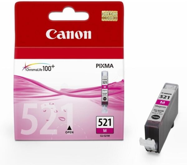 Canon Original Canon Pixma MP 640 Series Tintenpatrone (CLI-521 M / 2935 B 001) magenta, 445 Seiten, 2,47 Rp pro Seite, Inhalt: 9 ml