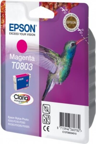 Epson Original Epson Stylus Photo PX 710 W Tintenpatrone (T0803 / C 13 T 08034011) magenta, 220 Seiten, 6,05 Rp pro Seite, Inhalt: 7 ml