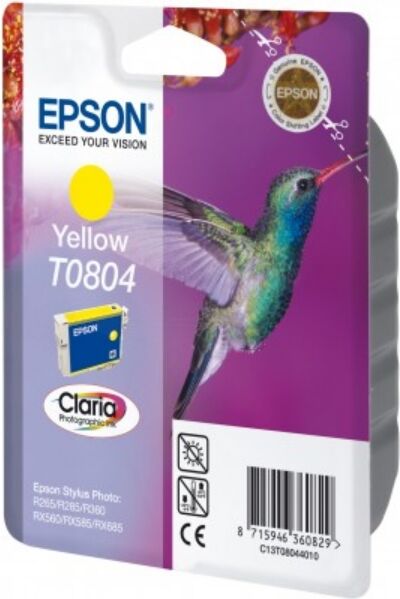 Epson Original Epson Stylus Photo PX 660 Tintenpatrone (T0804 / C 13 T 08044011) gelb, 620 Seiten, 2,15 Rp pro Seite, Inhalt: 7 ml