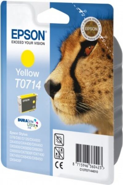 Epson Original Epson Stylus DX 7400 Series Tintenpatrone (T0714 / C 13 T 07144011) gelb, 415 Seiten, 3,45 Rp pro Seite, Inhalt: 5 ml