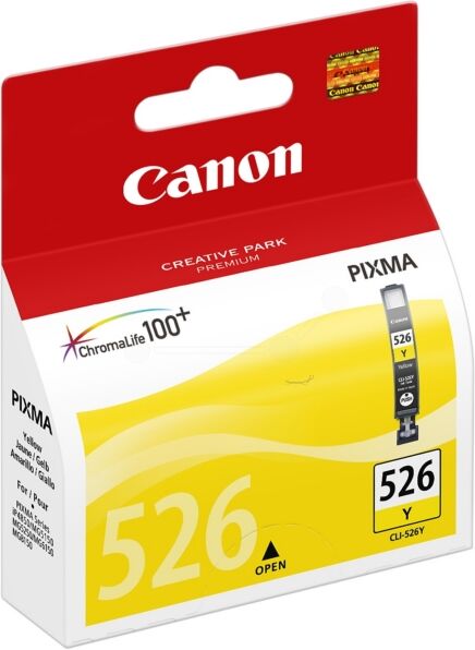 Canon Original Canon Pixma IP 4950 Tintenpatrone (CLI-526 Y / 4543 B 001) gelb, 450 Seiten, 2,93 Rp pro Seite, Inhalt: 9 ml