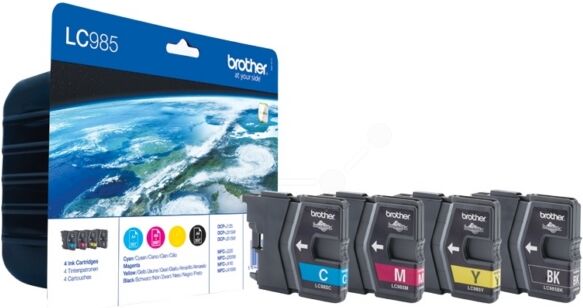 Brother Original Brother DCP-J 315 W Tintenpatrone (LC-985 VAL BP) multicolor Multipack (4 St.), Inhalt: 300pg + 3x260pg