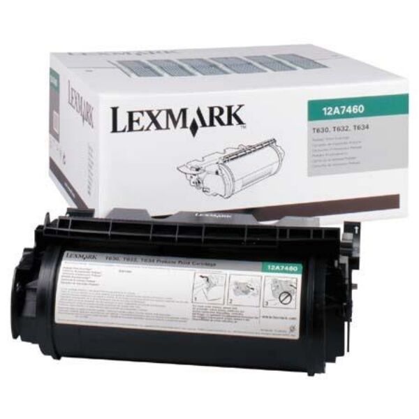 Lexmark Original Lexmark X 632 E MFP Toner (12A7460) schwarz, 5.000 Seiten, 3,55 Rp pro Seite - ersetzt Tonerkartusche 12A7460 für Lexmark X 632 EMFP