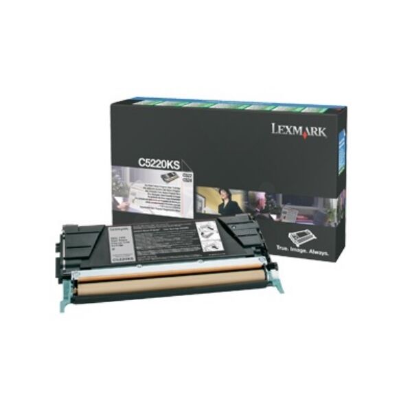 Lexmark Original Lexmark C 524 N Toner (C5220KS) schwarz, 4.000 Seiten, 0,95 Rp pro Seite - ersetzt Tonerkartusche C5220KS für Lexmark C 524N