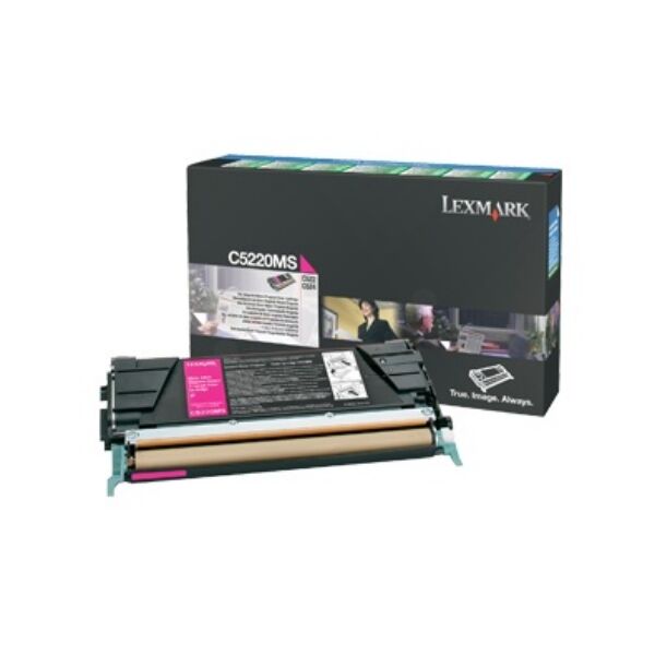 Lexmark Original Lexmark C 532 N Toner (C5220MS) magenta, 3.000 Seiten, 5,89 Rp pro Seite - ersetzt Tonerkartusche C5220MS für Lexmark C 532N