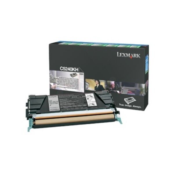 Lexmark Original Lexmark C 534 Series Toner (C5240KH) schwarz, 8.000 Seiten, 0,68 Rp pro Seite - ersetzt Tonerkartusche C5240KH für Lexmark C 534Series